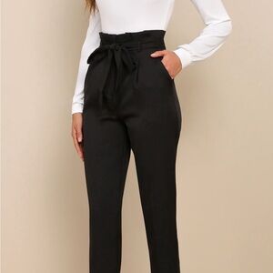 Express Black Tie-Waist Trousers